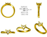 Sterling Silver Semi Mount Ring Setting Round RD 3x3mm - Syzjewelry